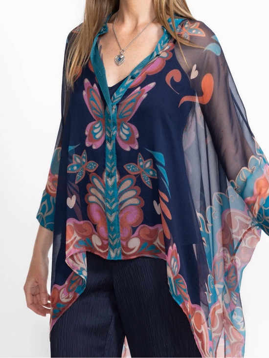 Johnny Was Tops - Jade by Johnny Was Katia oversized Silk Blouse